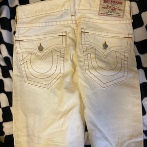 True Religion White Straight Cut Jeans